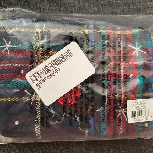 SCOTTIE DOG Vera Bradley Clip & Zip Mini Pouch NWT - Picture 5 of 6